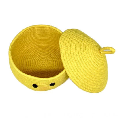 Cotton Gudda Pack of 1 Storage Basket For Clothes (Yellow)