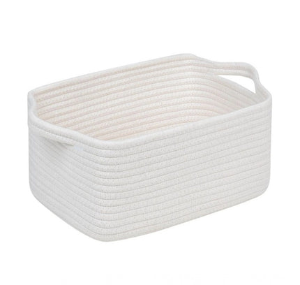 Cotton Basket Pack of 1 Storage Basket For Clothes (White)