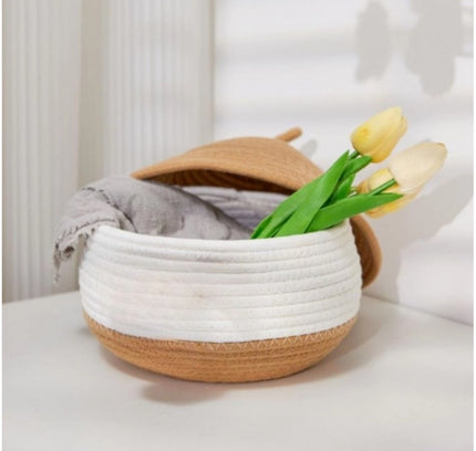 Cotton Gudda Pack of 1 Storage Basket For Clothes (White)