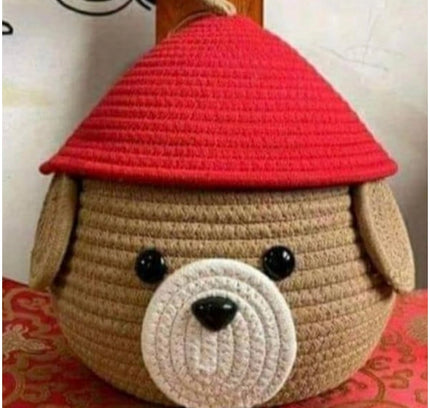 Cotton Gudda Pack of 1 Storage Basket For Clothes (Brown)