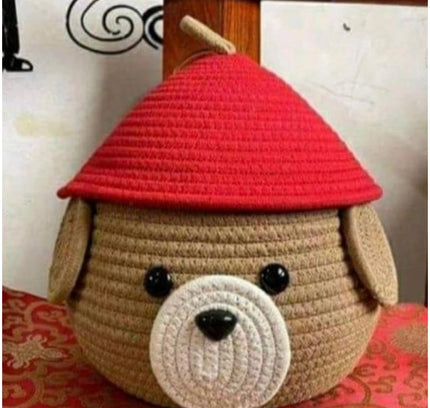 Cotton Gudda Pack of 1 Storage Basket For Clothes (Brown)