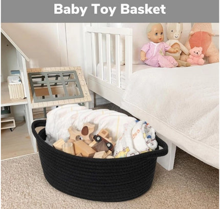 Cotton Baby Gift Basket Pack of 1 Storage Basket For Clothes (Black)