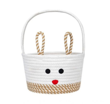Cotton Toy Bucket Pack of 1 Storage Basket For Clothes (Beige)