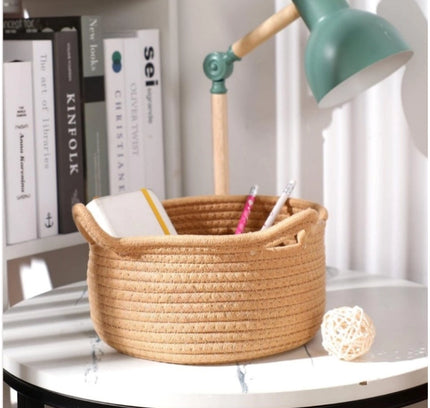 Cotton Cat Basket Inch Pack of 1 Storage Basket For Clothes (Beige)