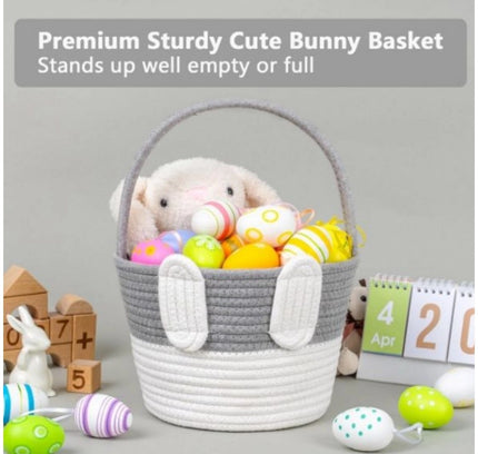 Cotton Toy Bucket Pack of 1 Storage Basket For Clothes (Grey)