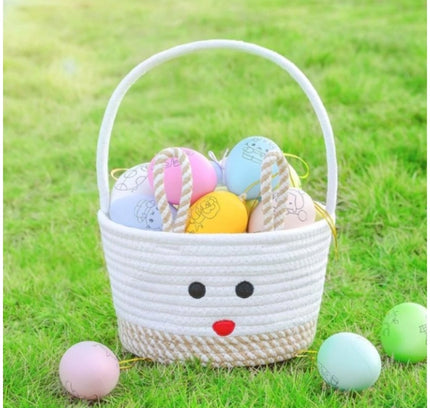 Cotton Toy Bucket Pack of 1 Storage Basket For Clothes (Beige)