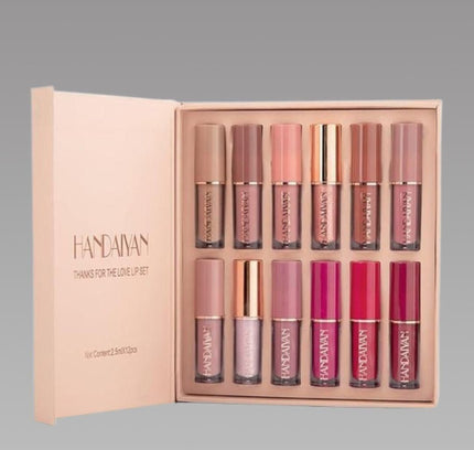 Handaiyan Velvet Matte Liquid Lipstick Set – 12 Pcs