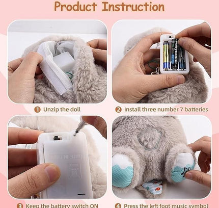 Breathing Teddy Bear with Soothing Music, Comfort Plush