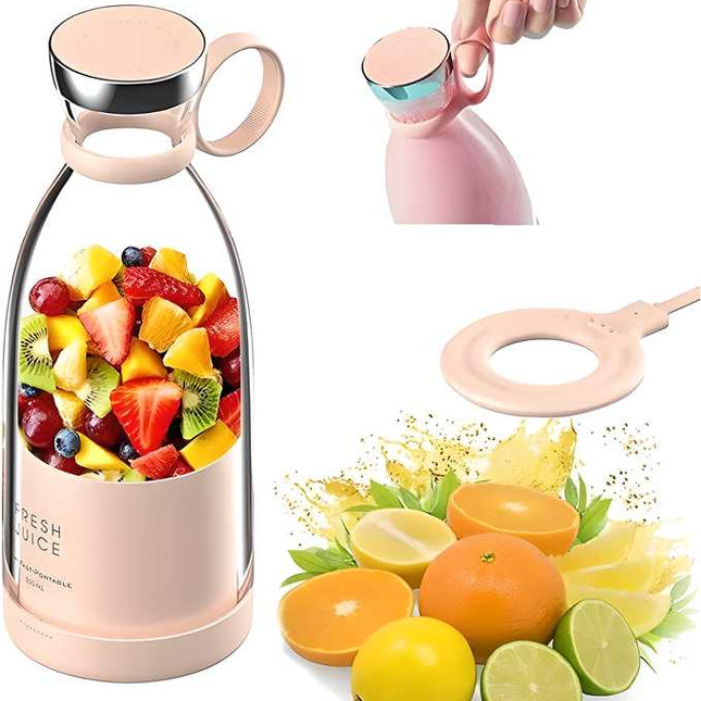 MIXEN Portable Smoothie Blender – 350ml USB Wireless Charging Mini Juicer Bottle | Double Blades, Travel-Friendly