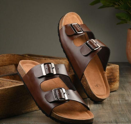 Men’s Arizona Brown Leather Slippers