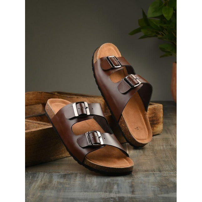 Men’s Arizona Brown Leather Slippers