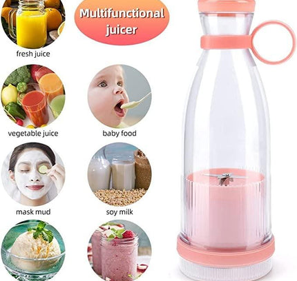 MIXEN Portable Smoothie Blender – 350ml USB Wireless Charging Mini Juicer Bottle | Double Blades, Travel-Friendly