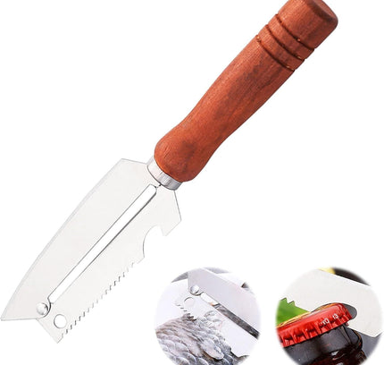 3-in-1 Peeling Knife – Stainless Steel Fruit & Vegetable Peeler, Cutter, Bottle Opener & Fish Scale Scraper (Pack of 1)