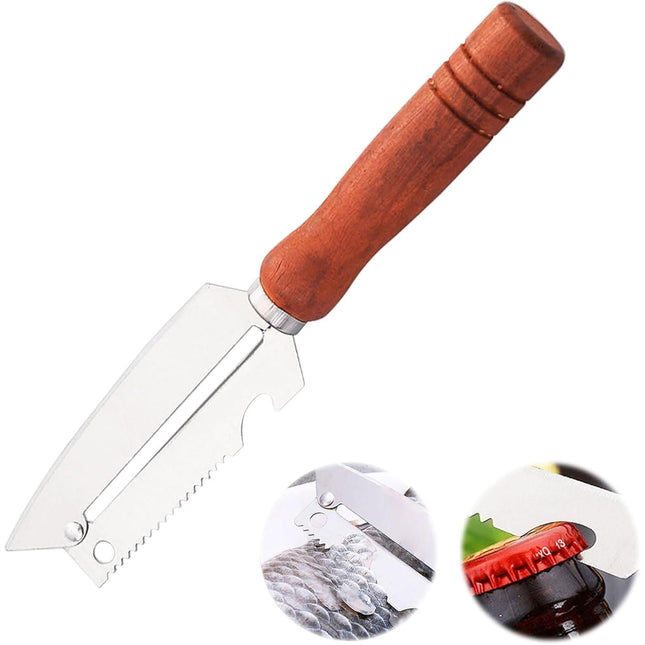 3-in-1 Peeling Knife – Stainless Steel Fruit & Vegetable Peeler, Cutter, Bottle Opener & Fish Scale Scraper (Pack of 1)