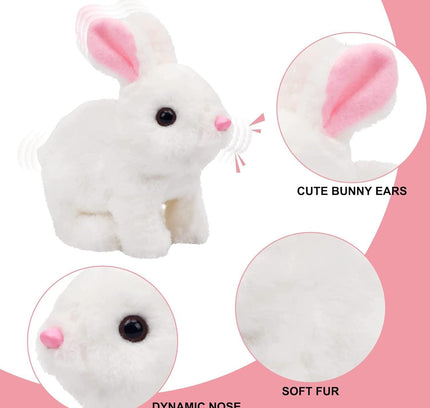 Bunny Toy, Hopping Bunny Toy Interactive Electronic Pet with Sounds and Movement