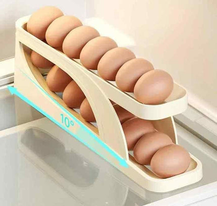 Automatic Rolling Egg Holder – Gravity Slide Egg Dispenser Storage Rack (Pack of 1)
