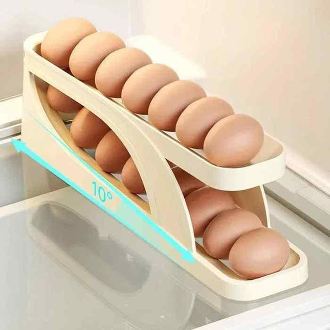 Automatic Rolling Egg Holder – Gravity Slide Egg Dispenser Storage Rack (Pack of 1)