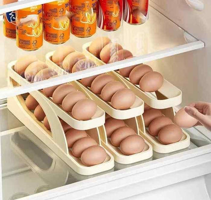Automatic Rolling Egg Holder – Gravity Slide Egg Dispenser Storage Rack (Pack of 1)