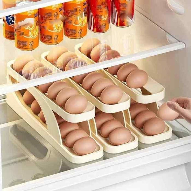 Automatic Rolling Egg Holder – Gravity Slide Egg Dispenser Storage Rack (Pack of 1)