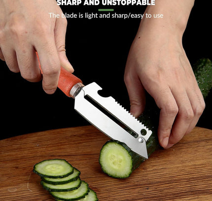 3-in-1 Peeling Knife – Stainless Steel Fruit & Vegetable Peeler, Cutter, Bottle Opener & Fish Scale Scraper (Pack of 1)