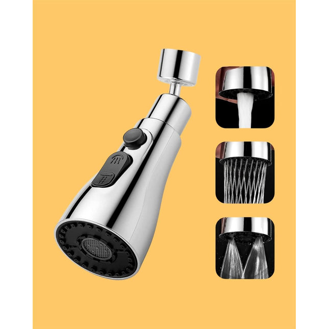 3 Modes Kitchen Sink Faucet – Stainless Steel, Upright Handle, Multi-Spray Water Flow Tap (Pack of 1)