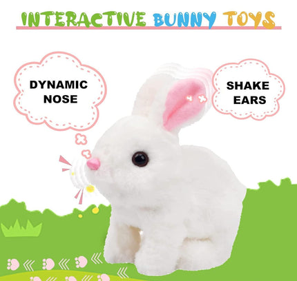 Bunny Toy, Hopping Bunny Toy Interactive Electronic Pet with Sounds and Movement