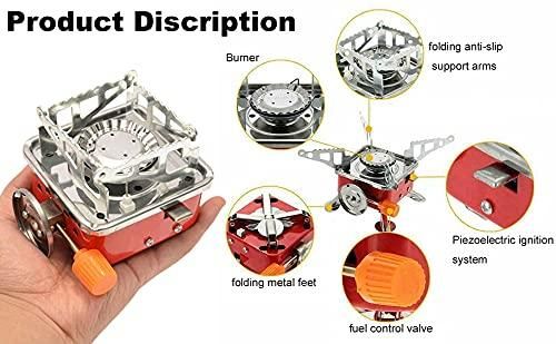 Portable Butane Gas Stove – Foldable Outdoor Camping Burner for Picnic, Hiking & Travel (Pack of 1)
