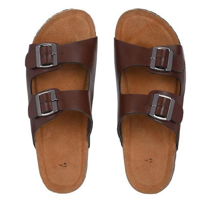 Men’s Arizona Brown Leather Slippers