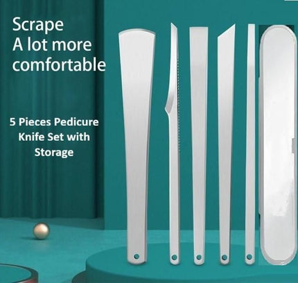 5 Pieces Pedicure Knife Set with Storage Case