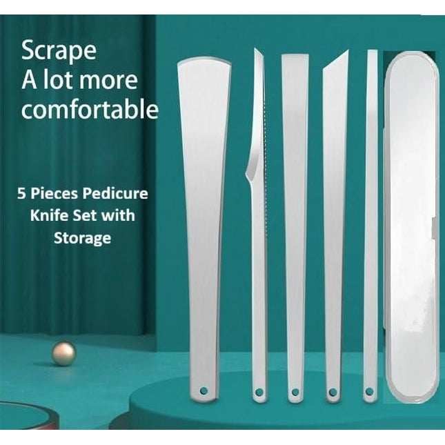 5 Pieces Pedicure Knife Set with Storage Case