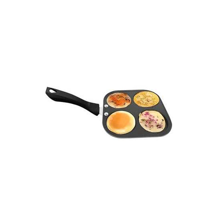 4-Hole Non-Stick Frying Pan – Multi-Section Steel Pan for Eggs, Pancakes & Mini Uttapam (Pack of 1)