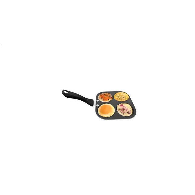 4-Hole Non-Stick Frying Pan – Multi-Section Steel Pan for Eggs, Pancakes & Mini Uttapam (Pack of 1)