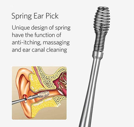 6-Piece Stainless Steel Ear Wax Removal Kit – Smooth Ear Cleaning Tools for Safe & Efficient Ear Care (Pack of 1)