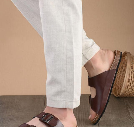 Men’s Arizona Brown Leather Slippers