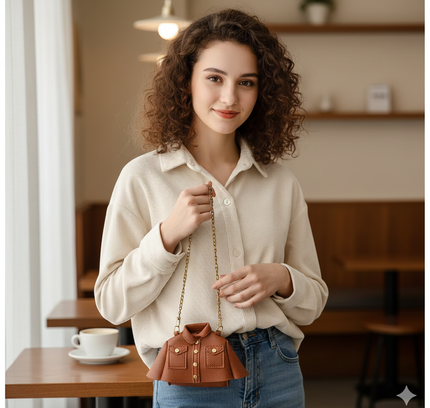 Cute Jacket Style Women’s Sling Bag – Trendy & Lightweight Casual Carry