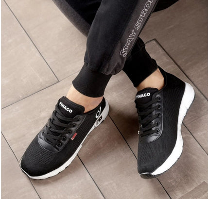 Men's Casual Mesh Lace-ups Casual Shoes (Black)