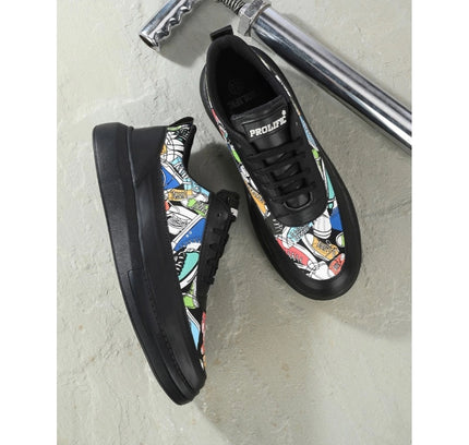 Men's Casual Synthetic Lace-ups Casual Shoes (Black)