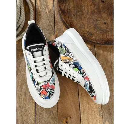 Men's Casual Synthetic Lace-ups Casual Shoes (White)