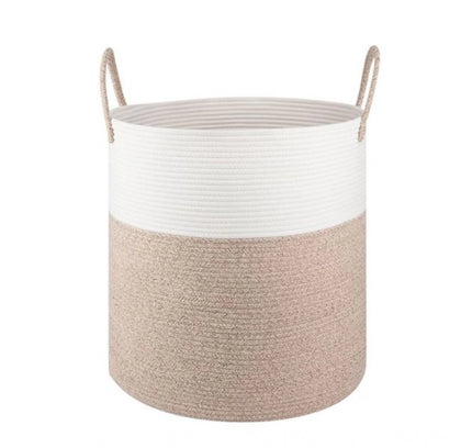 Cotton 12x14 Inch-Kidi-Handle Storage Basket For Clothes (Kidi-White)