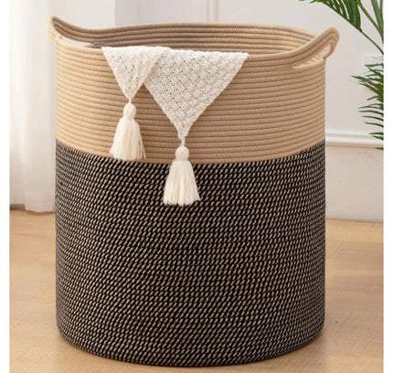 Cotton 12x14 Inch -Storage Basket For Clothes (Dark Brown)