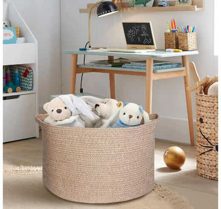 Cotton Kidi 14x12 Inch Pack of 1 Storage Basket For Clothes (Kidi)