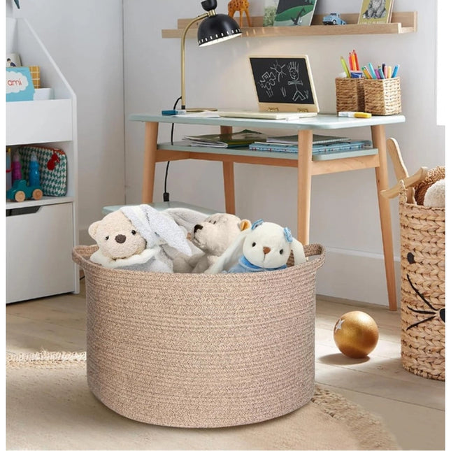 Cotton Kidi 14x12 Inch Pack of 1 Storage Basket For Clothes (Kidi)