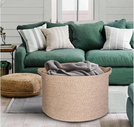 Cotton Kidi 14x12 Inch Pack of 1 Storage Basket For Clothes (Kidi)