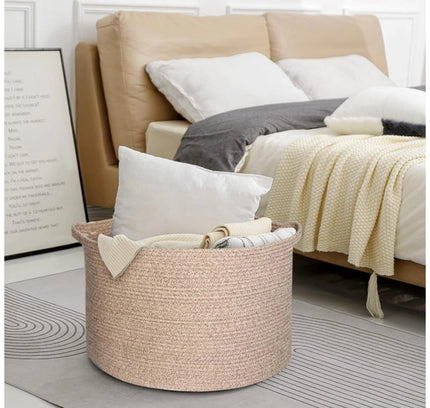 Cotton Kidi 14x12 Inch Pack of 1 Storage Basket For Clothes (Kidi)