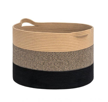 Cotton Mix 16x14 Inch Pack of 1 Storage Basket For Clothes (Multicolor)