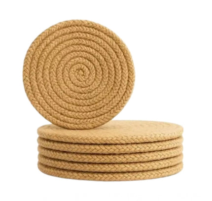 Cotton 6 Pcs Set Tea Coaster 6 Pcs Set (Beige)