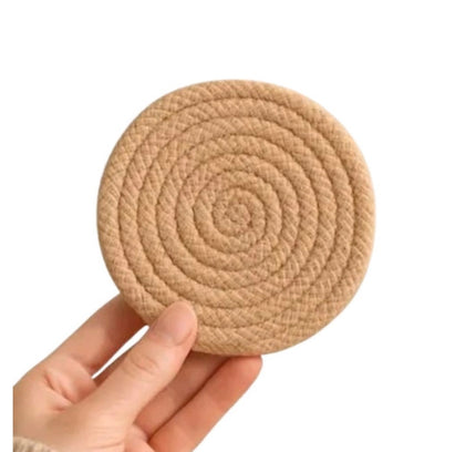 Cotton 6 Pcs Set Tea Coaster 6 Pcs Set (Beige)