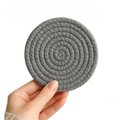 Cotton 6 Pcs Set Tea Coaster 6 Pcs Set (Gray)