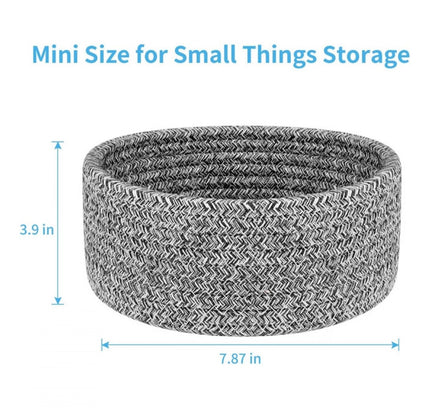 Cotton 8x3 Inch Kidi Round 1 Pcs Bedside Organizer (Black)