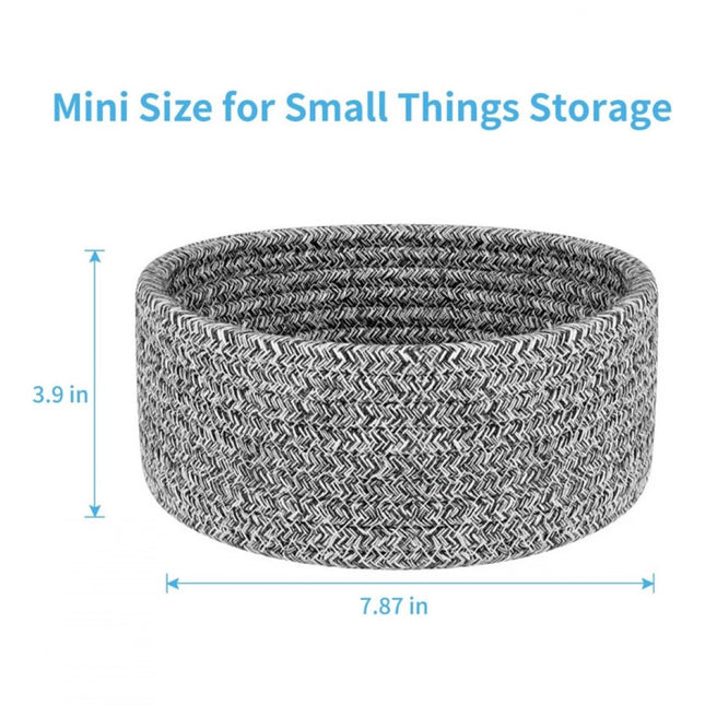 Cotton 8x3 Inch Kidi Round 1 Pcs Bedside Organizer (Black)